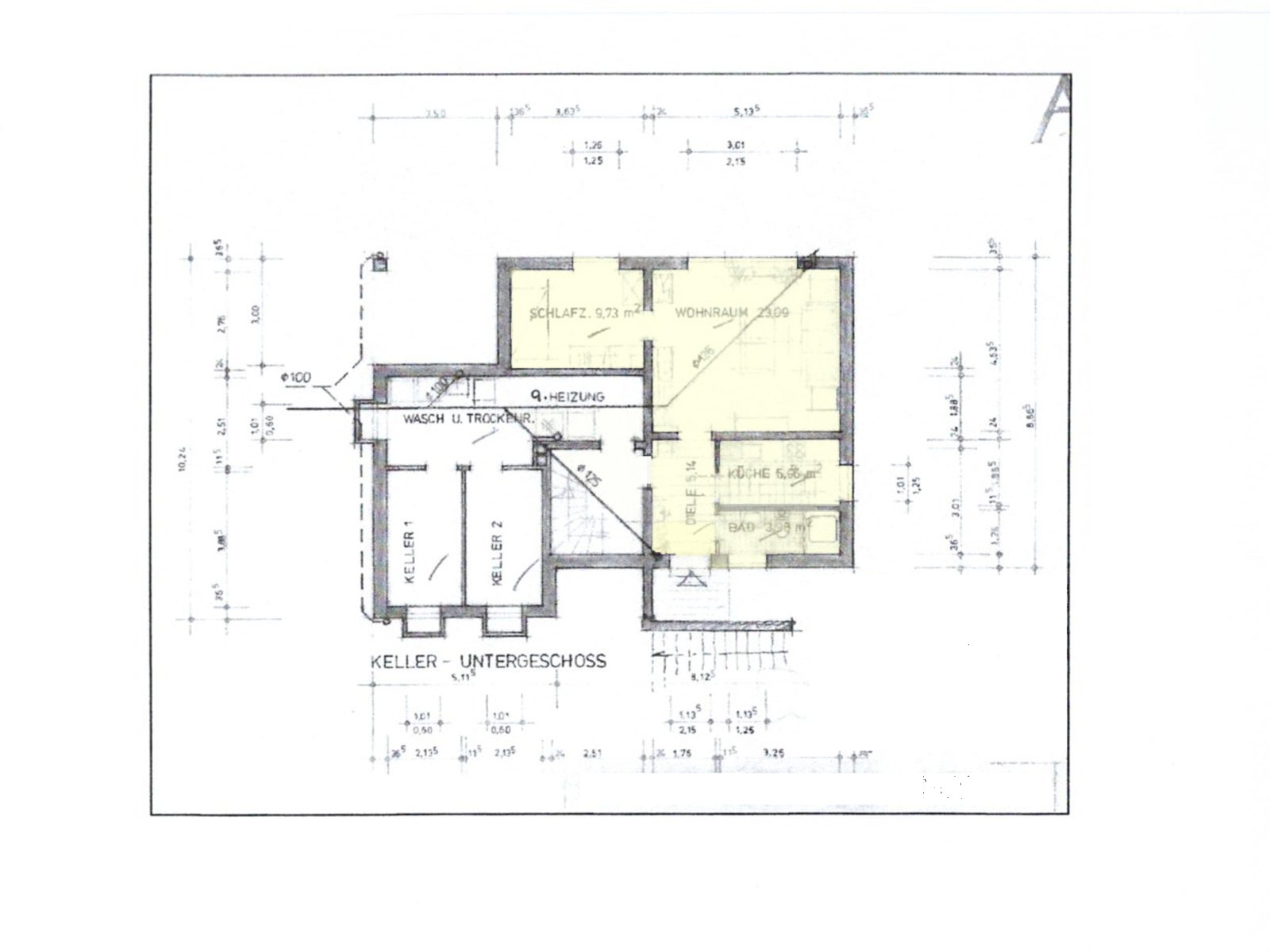 Souterrain-Singlewohnung mit Terrasse und Einbauküche in wunderschöner Lage