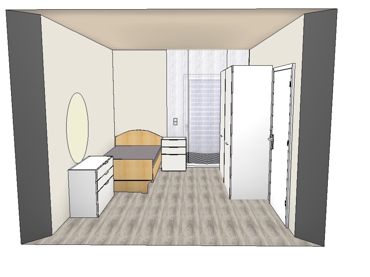 Wohnung - Schlafzimmer Ansicht 1 Wohnung - Schlafzimmer Ansicht 1