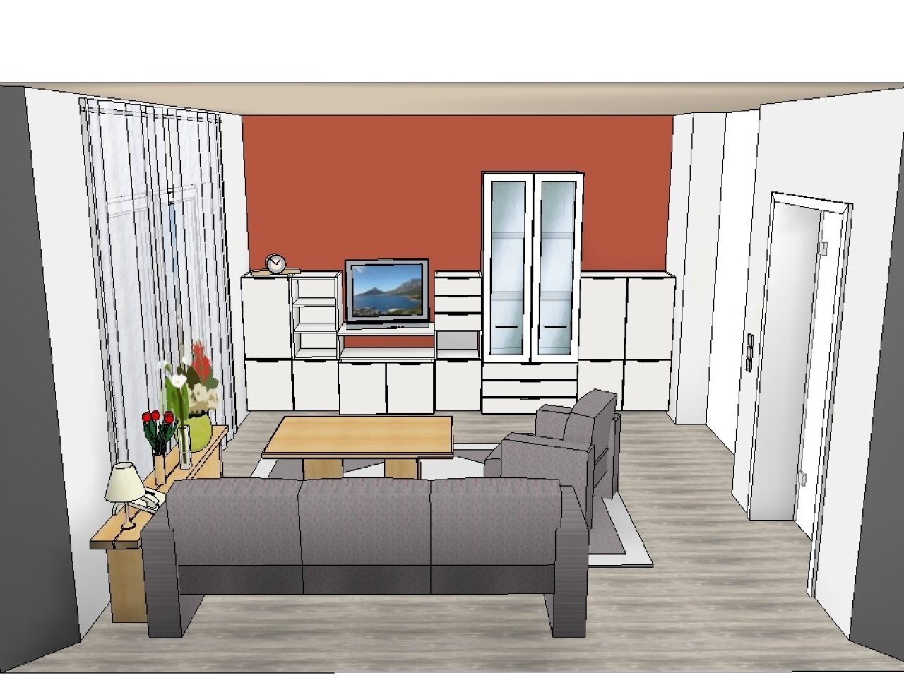 Wohnung - Wohnzimmer Ansicht 1 Wohnung - Wohnzimmer Ansicht 1
