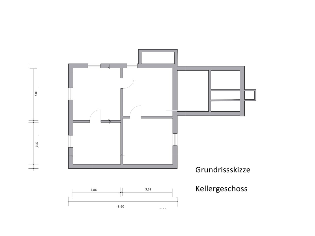 Grundrissskizze KG Grundrissskizze KG