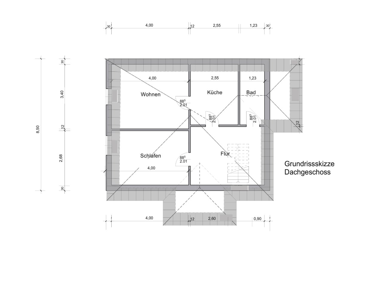 Grundrissskizze DG Grundrissskizze DG
